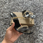 Summer Women Sandals Square Toe Ladies Heel Clear Transparent High Heels Slippers Fashion Chain Woman Open Toe Slip On Dress Luxury Party Backless Slides High Heels Slipper Stevvex