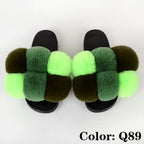 Summer Women Slippers Faux Fur Slides For Women Fluffy Slippers House Shoes Woman Slippers Open Toe Fuzzy Fur Slippers Girls Fluffy House Slides Outdoor Indoor Slippers