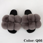 Summer Women Slippers Faux Fur Slides For Women Fluffy Slippers House Shoes Woman Slippers Open Toe Fuzzy Fur Slippers Girls Fluffy House Slides Outdoor Indoor Slippers