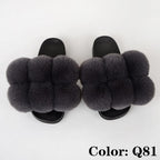 Summer Women Slippers Faux Fur Slides For Women Fluffy Slippers House Shoes Woman Slippers Open Toe Fuzzy Fur Slippers Girls Fluffy House Slides Outdoor Indoor Slippers