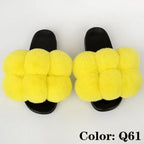 Summer Women Slippers Faux Fur Slides For Women Fluffy Slippers House Shoes Woman Slippers Open Toe Fuzzy Fur Slippers Girls Fluffy House Slides Outdoor Indoor Slippers