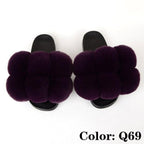 Summer Women Slippers Faux Fur Slides For Women Fluffy Slippers House Shoes Woman Slippers Open Toe Fuzzy Fur Slippers Girls Fluffy House Slides Outdoor Indoor Slippers
