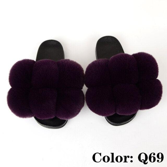 Summer Women Slippers Faux Fur Slides For Women Fluffy Slippers House Shoes Woman Slippers Open Toe Fuzzy Fur Slippers Girls Fluffy House Slides Outdoor Indoor Slippers