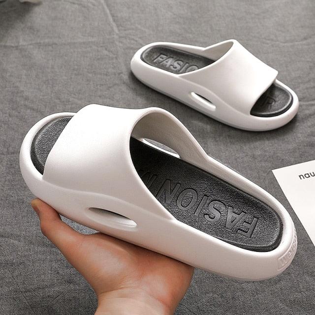 Summer Women Slippers Runway Shoes Outdoor Slides Men Flip Flops Thick Sole Non-slip Beach Pool Outdoor Slippers Anti-Slip Shower Spa Bath Pool Gym Slides Flip Flop Open Toe Comfortable Soft Sandals Casual Shoes Stevvex