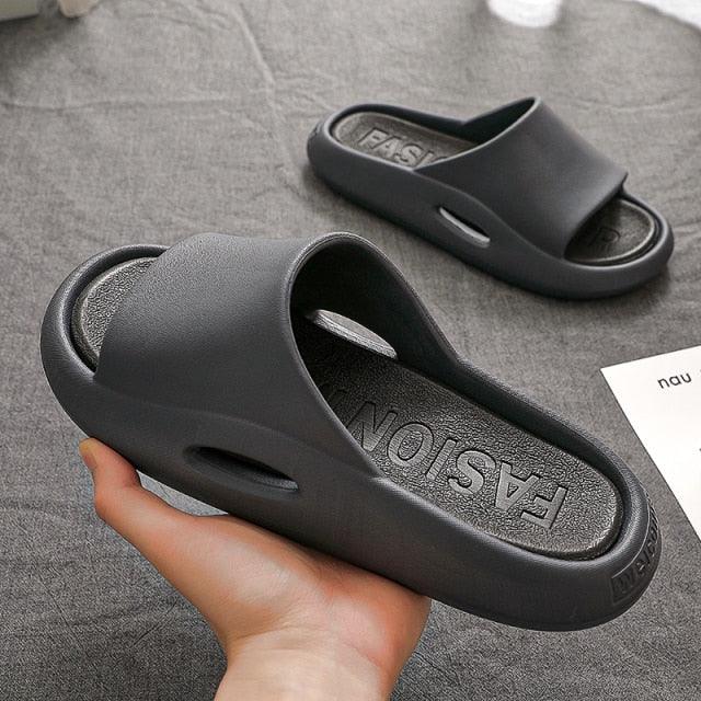 Summer Women Slippers Runway Shoes Outdoor Slides Men Flip Flops Thick Sole Non-slip Beach Pool Outdoor Slippers Anti-Slip Shower Spa Bath Pool Gym Slides Flip Flop Open Toe Comfortable Soft Sandals Casual Shoes Stevvex