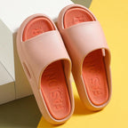 Summer Women Slippers Runway Shoes Outdoor Slides Men Flip Flops Thick Sole Non-slip Beach Pool Outdoor Slippers Anti-Slip Shower Spa Bath Pool Gym Slides Flip Flop Open Toe Comfortable Soft Sandals Casual Shoes Stevvex