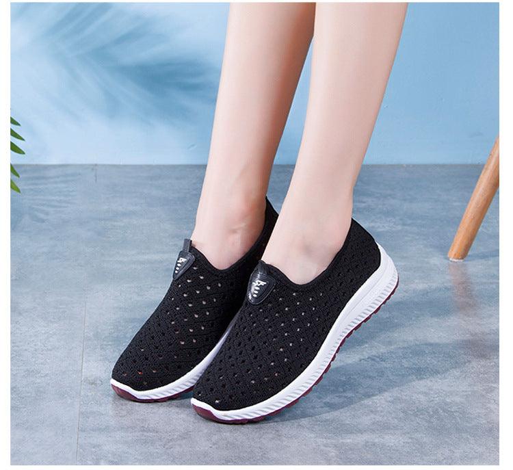Summer Womens Shoes Breathable Mesh Sneakers Slip On Flats Espadrilles Fashion Trainers Women Comfortable Pink Couple Shoes Outdoor Walking Footwear Shoes Stevvex