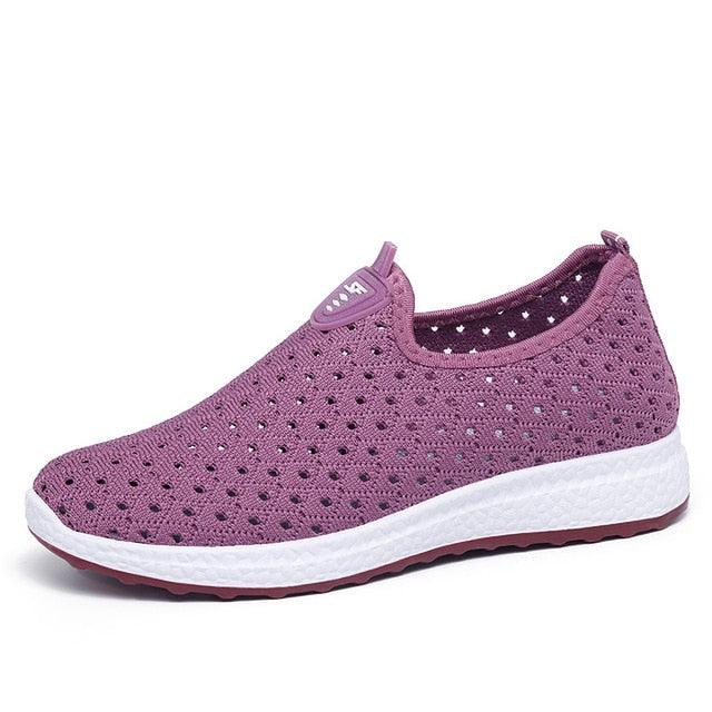 Summer Womens Shoes Breathable Mesh Sneakers Slip On Flats Espadrilles Fashion Trainers Women Comfortable Pink Couple Shoes Outdoor Walking Footwear Shoes Stevvex