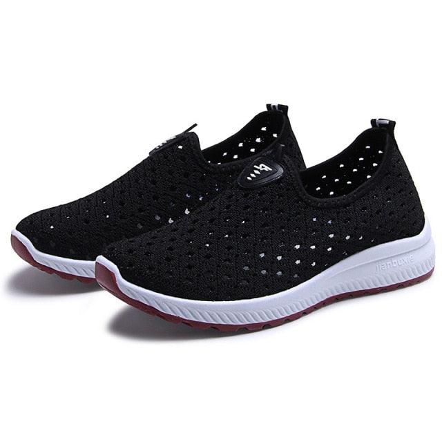 Summer Womens Shoes Breathable Mesh Sneakers Slip On Flats Espadrilles Fashion Trainers Women Comfortable Pink Couple Shoes Outdoor Walking Footwear Shoes Stevvex