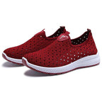 Summer Womens Shoes Breathable Mesh Sneakers Slip On Flats Espadrilles Fashion Trainers Women Comfortable Pink Couple Shoes Outdoor Walking Footwear Shoes Stevvex