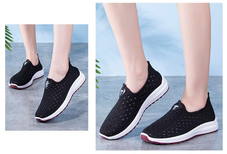 Summer Womens Shoes Breathable Mesh Sneakers Slip On Flats Espadrilles Fashion Trainers Women Comfortable Pink Couple Shoes Outdoor Walking Footwear Shoes Stevvex