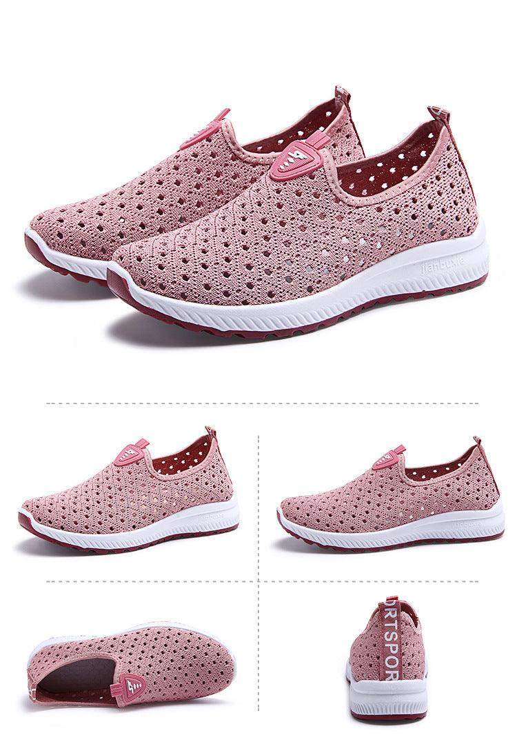 Summer Womens Shoes Breathable Mesh Sneakers Slip On Flats Espadrilles Fashion Trainers Women Comfortable Pink Couple Shoes Outdoor Walking Footwear Shoes Stevvex