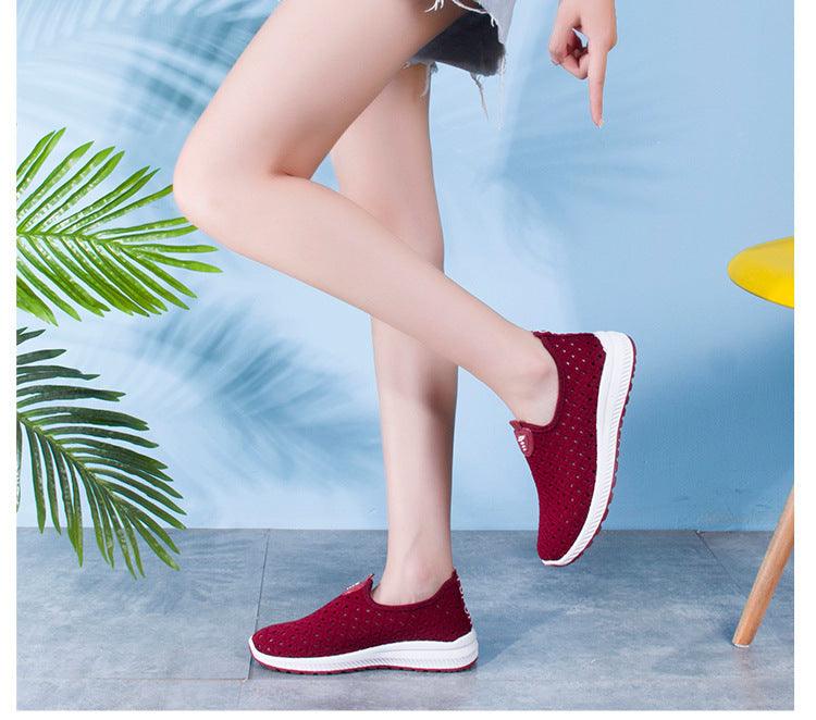 Summer Womens Shoes Breathable Mesh Sneakers Slip On Flats Espadrilles Fashion Trainers Women Comfortable Pink Couple Shoes Outdoor Walking Footwear Shoes Stevvex
