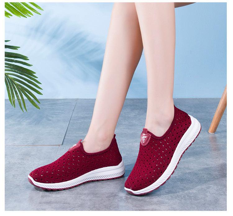 Summer Womens Shoes Breathable Mesh Sneakers Slip On Flats Espadrilles Fashion Trainers Women Comfortable Pink Couple Shoes Outdoor Walking Footwear Shoes Stevvex