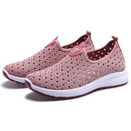 Summer Womens Shoes Breathable Mesh Sneakers Slip On Flats Espadrilles Fashion Trainers Women Comfortable Pink Couple Shoes Outdoor Walking Footwear Shoes Stevvex