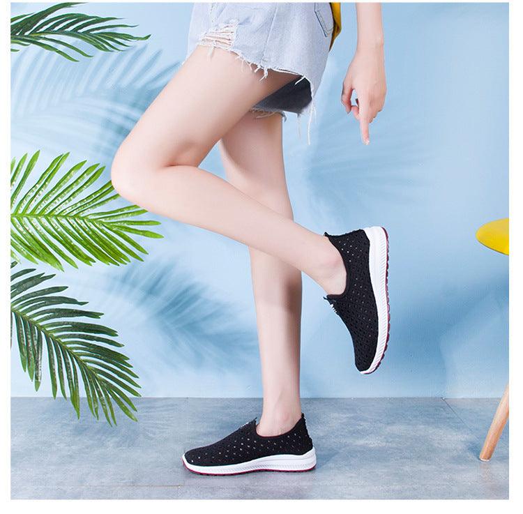 Summer Womens Shoes Breathable Mesh Sneakers Slip On Flats Espadrilles Fashion Trainers Women Comfortable Pink Couple Shoes Outdoor Walking Footwear Shoes Stevvex
