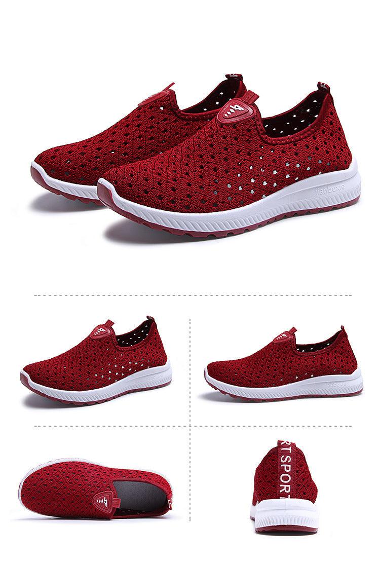 Summer Womens Shoes Breathable Mesh Sneakers Slip On Flats Espadrilles Fashion Trainers Women Comfortable Pink Couple Shoes Outdoor Walking Footwear Shoes Stevvex