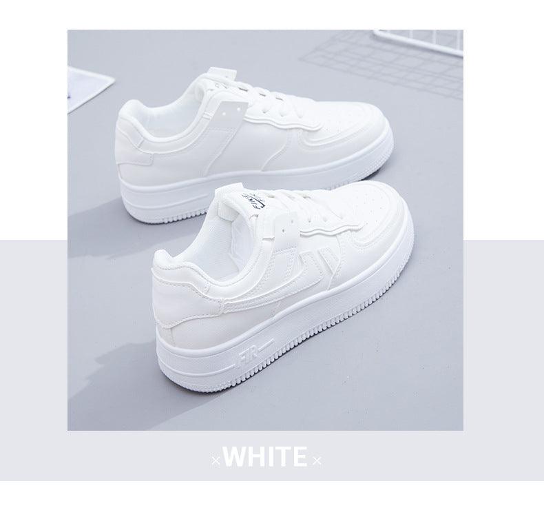 Summer Womens Stylish Sneakers White Tennis Women  Slip On Female Row Shoes Platform Flats Casual Lace Up Woman Comfort Walking Shoes White Women Breathable Sneakers Stevvex