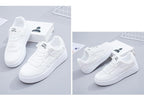 Summer Womens Stylish Sneakers White Tennis Women  Slip On Female Row Shoes Platform Flats Casual Lace Up Woman Comfort Walking Shoes White Women Breathable Sneakers Stevvex