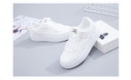 Summer Womens Stylish Sneakers White Tennis Women  Slip On Female Row Shoes Platform Flats Casual Lace Up Woman Comfort Walking Shoes White Women Breathable Sneakers Stevvex