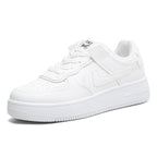 Summer Womens Stylish Sneakers White Tennis Women  Slip On Female Row Shoes Platform Flats Casual Lace Up Woman Comfort Walking Shoes White Women Breathable Sneakers Stevvex