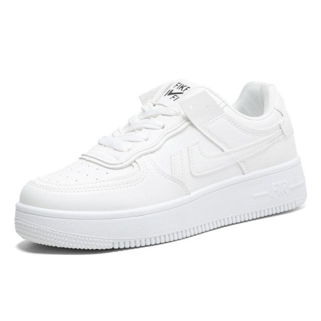 Summer Womens Stylish Sneakers White Tennis Women  Slip On Female Row Shoes Platform Flats Casual Lace Up Woman Comfort Walking Shoes White Women Breathable Sneakers Stevvex