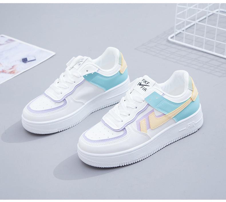 Summer Womens Stylish Sneakers White Tennis Women  Slip On Female Row Shoes Platform Flats Casual Lace Up Woman Comfort Walking Shoes White Women Breathable Sneakers Stevvex