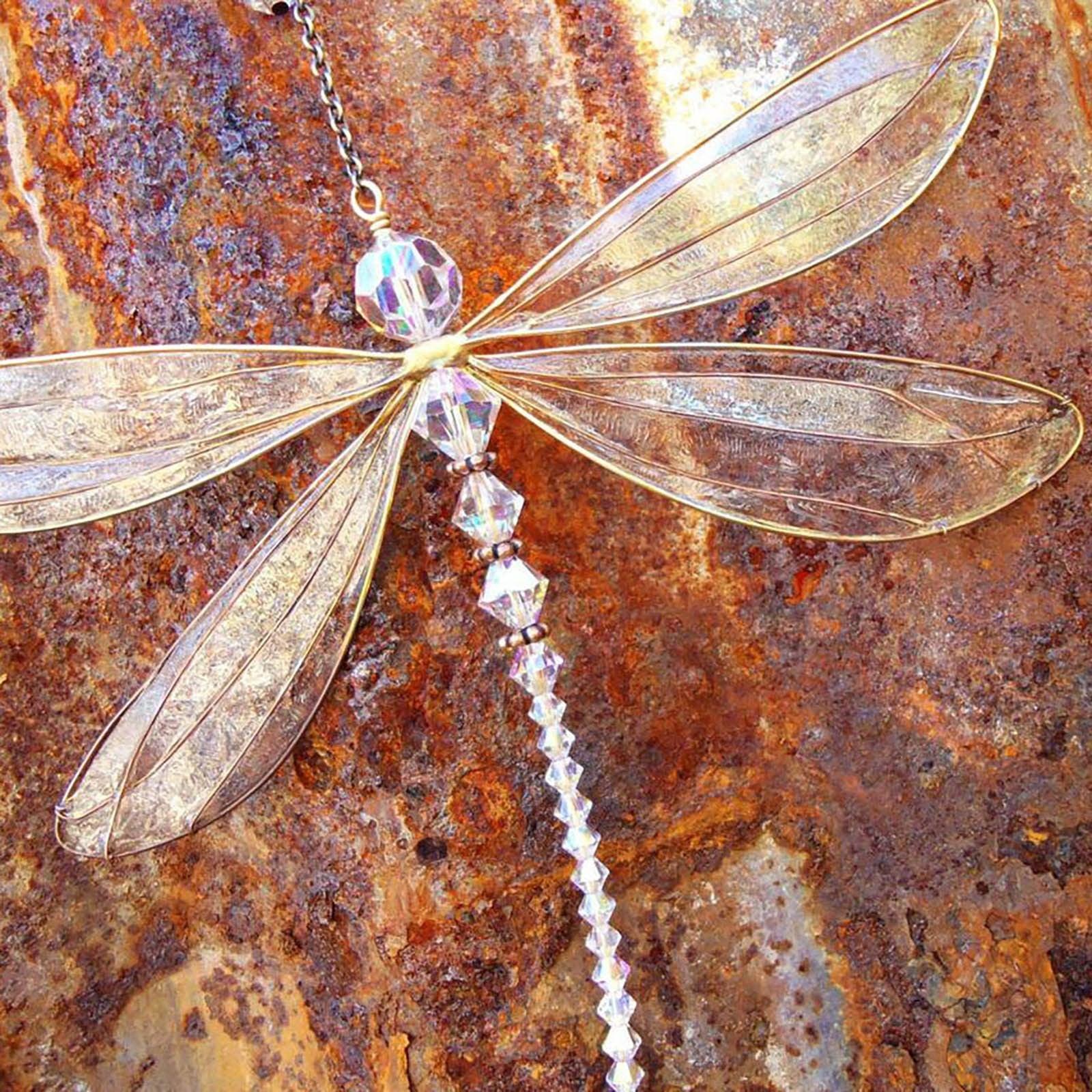 Sun Catcher Ornament Window Crystal Guardian Angel Wing  Prism Pendant Rainbow Maker Collection Crystal Dragonflys Sun-catcher Wind Chimes Home Garden Hanging Decor Gifts Photography Prop Festival Decoration Stevvex
