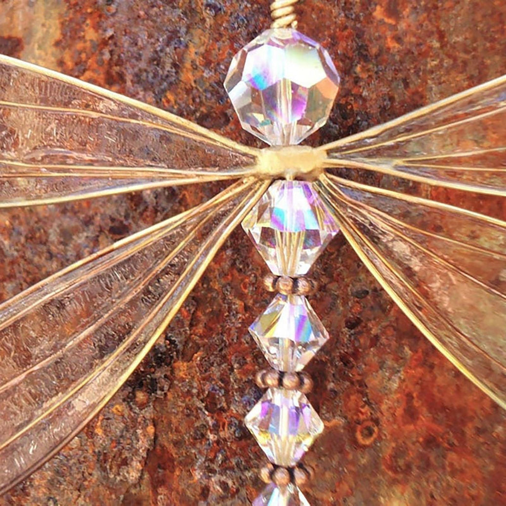 Sun Catcher Ornament Window Crystal Guardian Angel Wing  Prism Pendant Rainbow Maker Collection Crystal Dragonflys Sun-catcher Wind Chimes Home Garden Hanging Decor Gifts Photography Prop Festival Decoration Stevvex