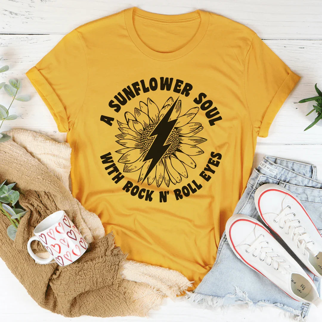 Sunflower Soul & Rock N Roll Eyes Tee Peachy Sunday