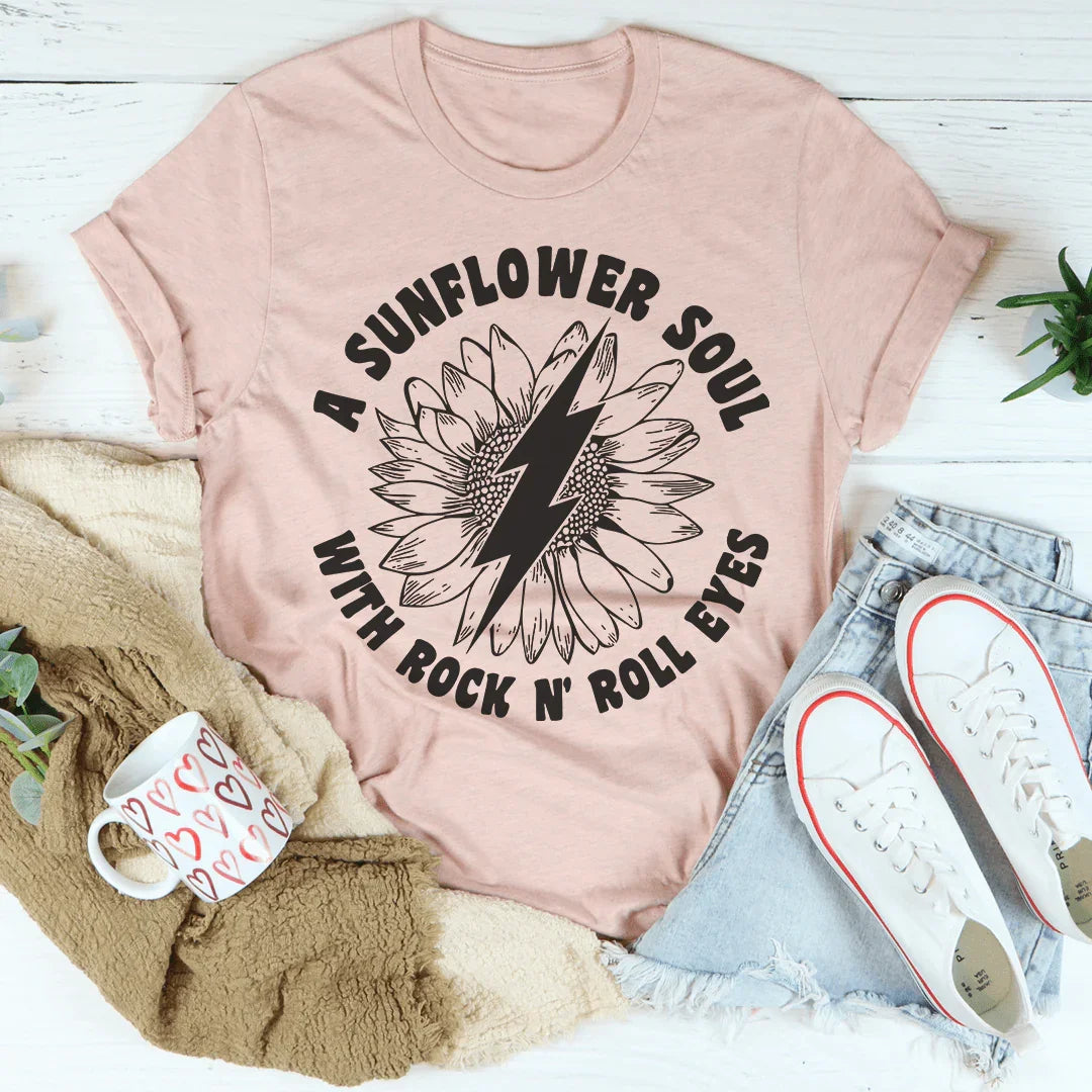 Sunflower Soul & Rock N Roll Eyes Tee Peachy Sunday