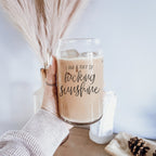 17oz Glass Tumbler With Bamboo Lid, 2 Stainless Straws and Cleaner, Sassy BandsCo Straps