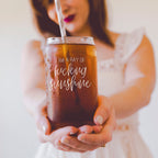 17oz Glass Tumbler With Bamboo Lid, 2 Stainless Straws and Cleaner, Sassy BandsCo Straps