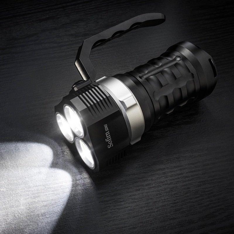Super Bright High Lumen Underwater and Powerful Waterproof  LED Torchlight with Magnetic Control Switch Diving Light Dive Flashlight For Camping Hiking Running Jogging Diving Household Use Stevvex