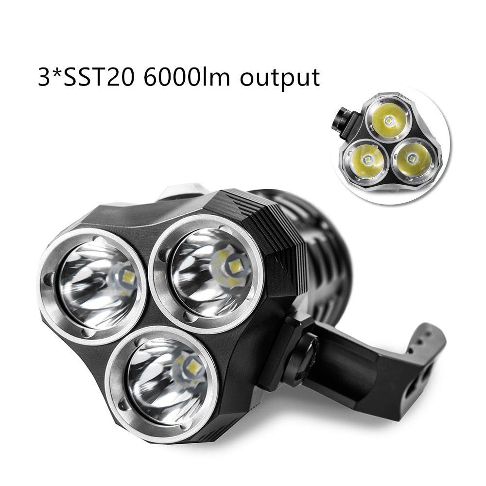 Super Bright High Lumen Underwater and Powerful Waterproof  LED Torchlight with Magnetic Control Switch Diving Light Dive Flashlight For Camping Hiking Running Jogging Diving Household Use Stevvex