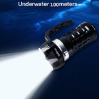 Super Bright High Lumen Underwater and Powerful Waterproof  LED Torchlight with Magnetic Control Switch Diving Light Dive Flashlight For Camping Hiking Running Jogging Diving Household Use Stevvex