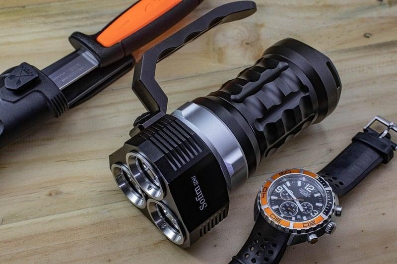 Super Bright High Lumen Underwater and Powerful Waterproof  LED Torchlight with Magnetic Control Switch Diving Light Dive Flashlight For Camping Hiking Running Jogging Diving Household Use Stevvex