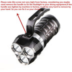 Super Bright High Lumen Underwater and Powerful Waterproof  LED Torchlight with Magnetic Control Switch Diving Light Dive Flashlight For Camping Hiking Running Jogging Diving Household Use Stevvex