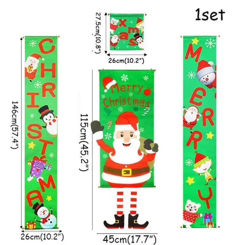 Super Cute Merry Christmas Decorations For Home Ornaments Garland New Year Xmas Door Decor Hanging Cloth Gifts Stevvex