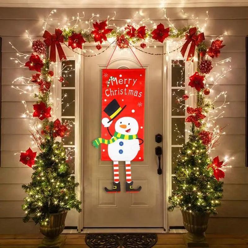 Super Cute Merry Christmas Decorations For Home Ornaments Garland New Year Xmas Door Decor Hanging Cloth Gifts Stevvex