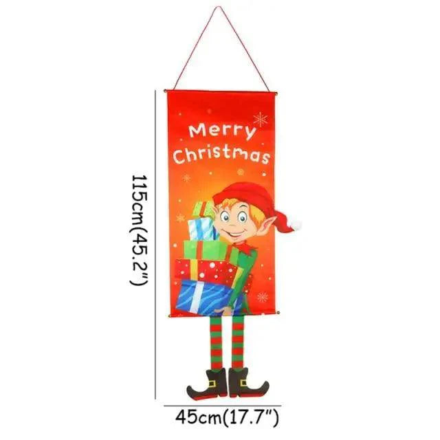 Super Cute Merry Christmas Decorations For Home Ornaments Garland New Year Xmas Door Decor Hanging Cloth Gifts Stevvex