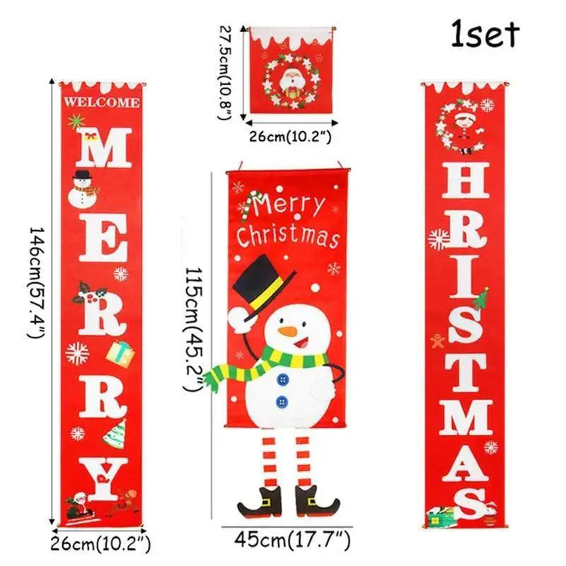 Super Cute Merry Christmas Decorations For Home Ornaments Garland New Year Xmas Door Decor Hanging Cloth Gifts Stevvex