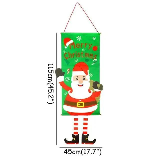 Super Cute Merry Christmas Decorations For Home Ornaments Garland New Year Xmas Door Decor Hanging Cloth Gifts Stevvex