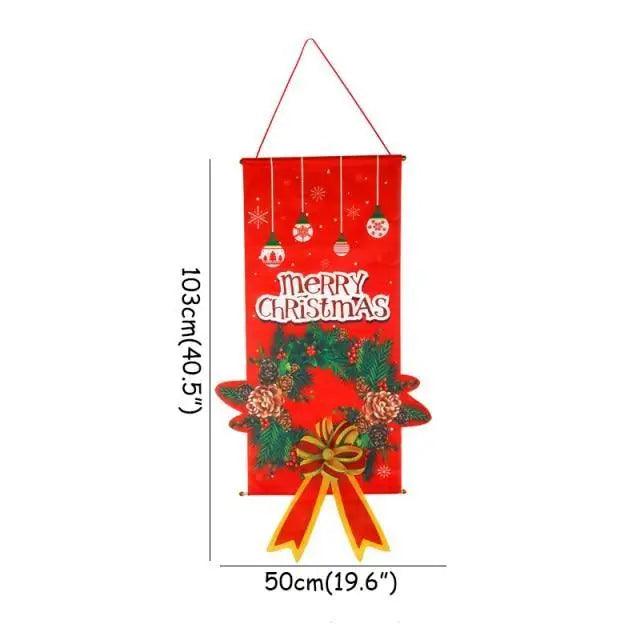 Super Cute Merry Christmas Decorations For Home Ornaments Garland New Year Xmas Door Decor Hanging Cloth Gifts Stevvex