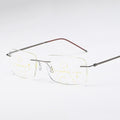 Super Light Multifocal Progressive Reading Glasses For Men And Women Anti Blue Light Near Far Sight Eyewear For Men And Women Rimless Progressive Multifocus Reading Glasses Blue Light Blocking No Line Multifocal Computer Readers for Women Men Stevvex