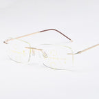 Super Light Multifocal Progressive Reading Glasses For Men And Women Anti Blue Light Near Far Sight Eyewear For Men And Women Rimless Progressive Multifocus Reading Glasses Blue Light Blocking No Line Multifocal Computer Readers for Women Men Stevvex