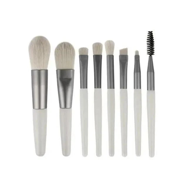 Super Luxury Quality Amazing 8Pcs Mini Travel Portable Soft Makeup Brushes Set Cosmetic Powder Eye Shadow Foundation Blush Blending Beauty Make Up Brush Tool Stevvex