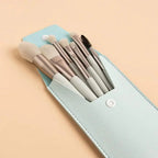Super Luxury Quality Amazing 8Pcs Mini Travel Portable Soft Makeup Brushes Set Cosmetic Powder Eye Shadow Foundation Blush Blending Beauty Make Up Brush Tool Stevvex