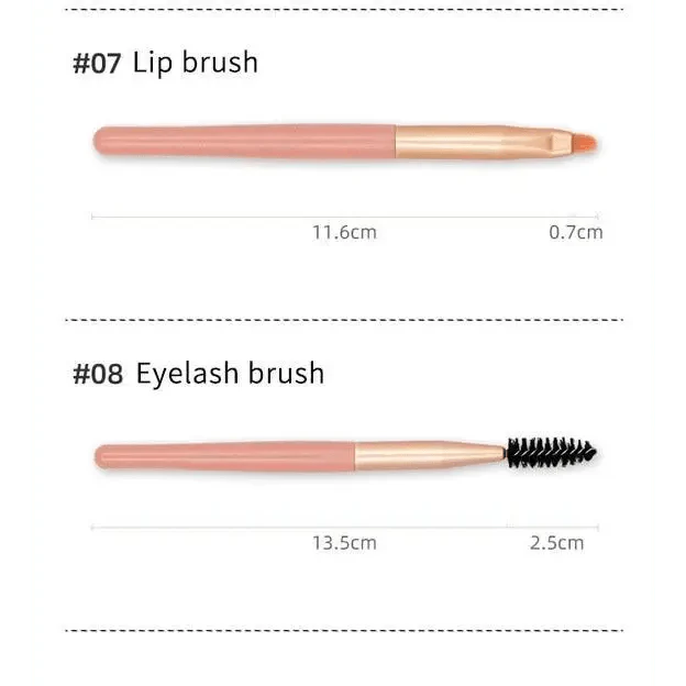Super Luxury Quality Amazing 8Pcs Mini Travel Portable Soft Makeup Brushes Set Cosmetic Powder Eye Shadow Foundation Blush Blending Beauty Make Up Brush Tool Stevvex