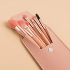 Super Luxury Quality Amazing 8Pcs Mini Travel Portable Soft Makeup Brushes Set Cosmetic Powder Eye Shadow Foundation Blush Blending Beauty Make Up Brush Tool Stevvex